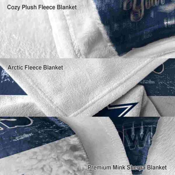 customized dallas cowboys grunge texture blue white blanket premium grade