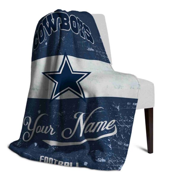 customized dallas cowboys grunge texture blue white blanket top rated