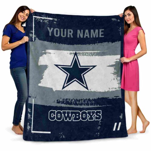 customized dallas cowboys paint strokes blue white blanket fashion forward