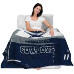 customized dallas cowboys paint strokes blue white blanket best selling