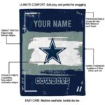 customized dallas cowboys paint strokes blue white blanket best selling