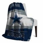 customized dallas cowboys paint strokes blue white blanket best selling