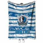 customized dallas mavericks floral stripes blue white blanket best selling