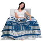 customized dallas mavericks floral stripes blue white blanket best selling