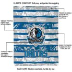 customized dallas mavericks floral stripes blue white blanket best selling