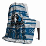 customized dallas mavericks floral stripes blue white blanket best selling