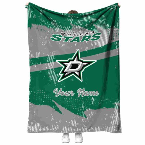 customized dallas stars grunge streaks green blanket best selling
