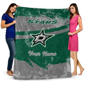 customized dallas stars grunge streaks green blanket fashion forward