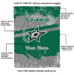 customized dallas stars grunge streaks green blanket new arrival
