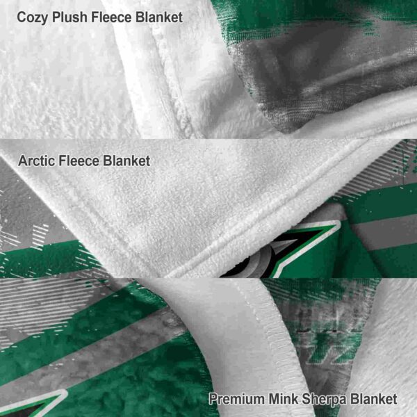 customized dallas stars grunge streaks green blanket premium grade