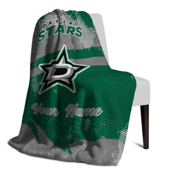 customized dallas stars grunge streaks green blanket top rated