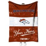 customized denver broncos grunge texture orange white blanket best selling