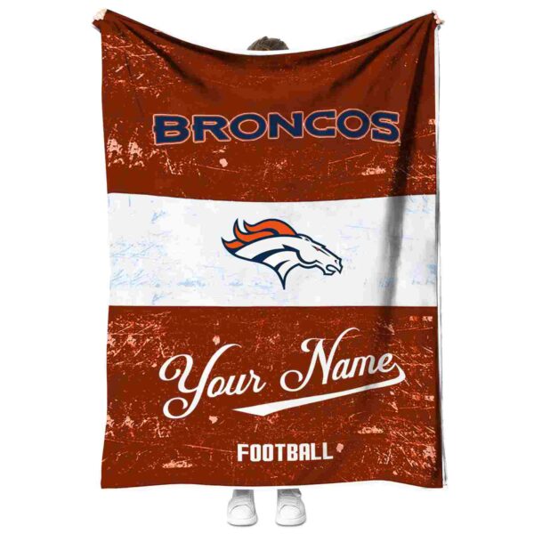 customized denver broncos grunge texture orange white blanket best selling