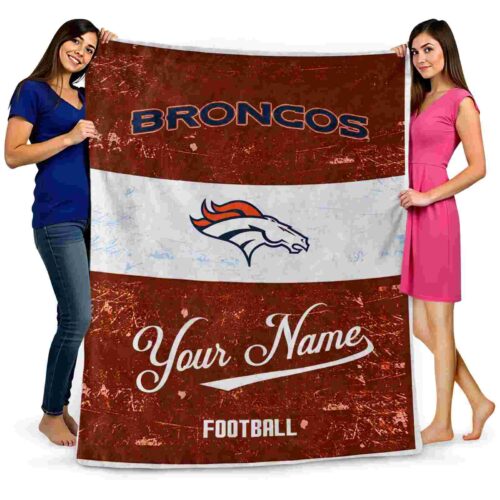 customized denver broncos grunge texture orange white blanket fashion forward