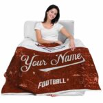 customized denver broncos grunge texture orange white blanket latest model