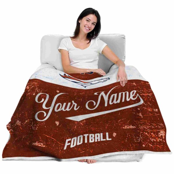 customized denver broncos grunge texture orange white blanket latest model