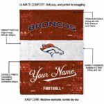 customized denver broncos grunge texture orange white blanket new arrival