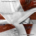 customized denver broncos grunge texture orange white blanket premium grade