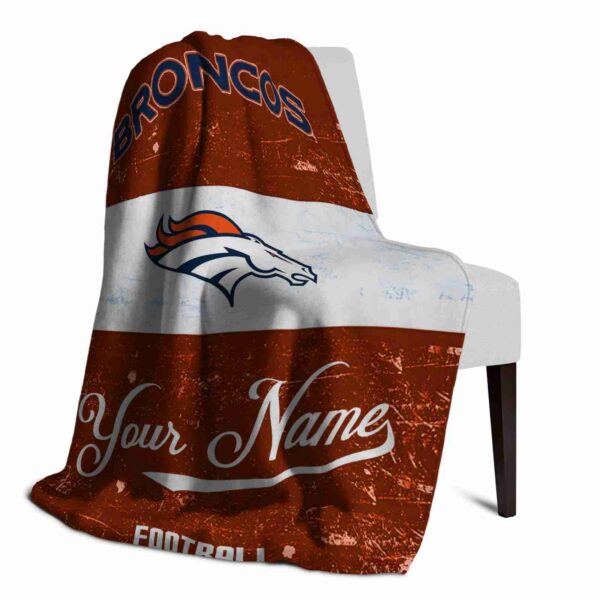 customized denver broncos grunge texture orange white blanket top rated