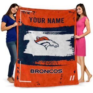 customized denver broncos paint strokes orange white blanket fashion forward