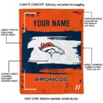 customized denver broncos paint strokes orange white blanket new arrival