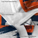 customized denver broncos paint strokes orange white blanket premium grade