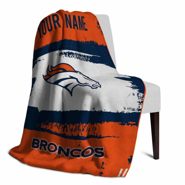 customized denver broncos paint strokes orange white blanket top rated