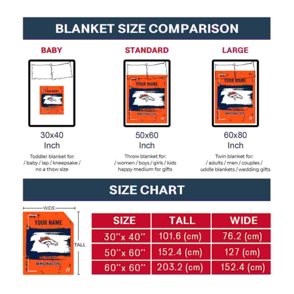 customized denver broncos paint strokes orange white blanket trendy