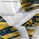 customized denver nuggets floral stripes blue white blanket best selling