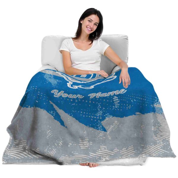 customized detroit lions grunge streaks blue blanket latest model