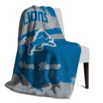 customized detroit lions grunge streaks blue blanket top rated