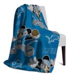 customized detroit lions mickey blue blanket top rated