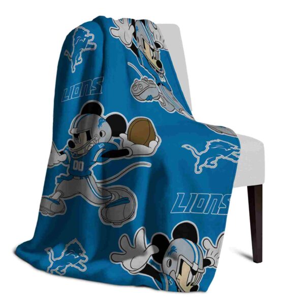 customized detroit lions mickey blue blanket top rated