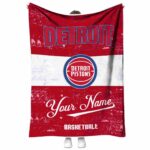 customized detroit pistons grunge texture red white blanket best selling