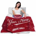 customized detroit pistons grunge texture red white blanket best selling