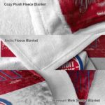 customized detroit pistons grunge texture red white blanket best selling