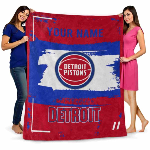 customized detroit pistons paint strokes red white blanket fashion forward