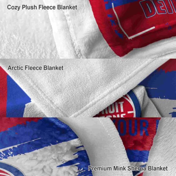 customized detroit pistons paint strokes red white blanket premium grade