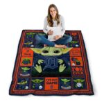 customized detroit tigers baby yoda navy blanket high quality