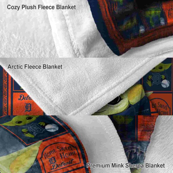 customized detroit tigers baby yoda navy blanket premium grade