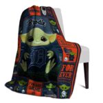 customized detroit tigers baby yoda navy blanket top rated