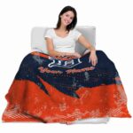 customized detroit tigers grunge streaks navy blanket latest model