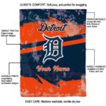 customized detroit tigers grunge streaks navy blanket new arrival
