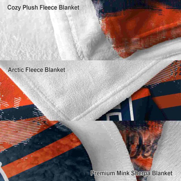 customized detroit tigers grunge streaks navy blanket premium grade