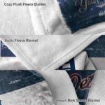 customized detroit tigers grunge texture navy white blanket premium grade