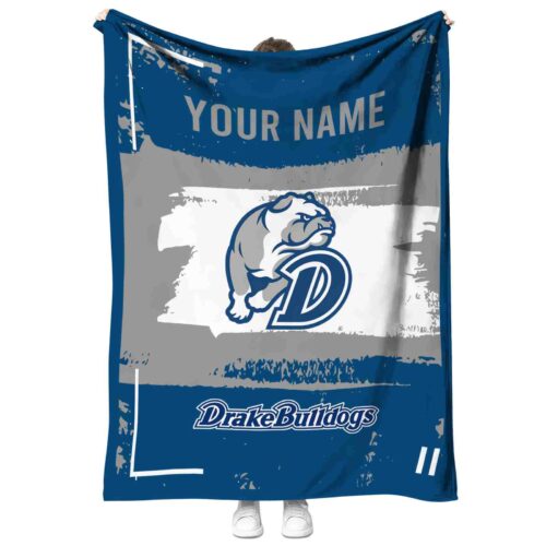 customized drake bulldogs paint strokes blue white blanket best selling