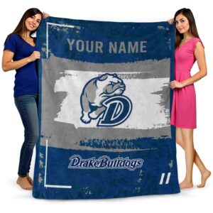 customized drake bulldogs paint strokes blue white blanket fashion forward