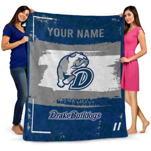 customized drake bulldogs paint strokes blue white blanket fashion forward