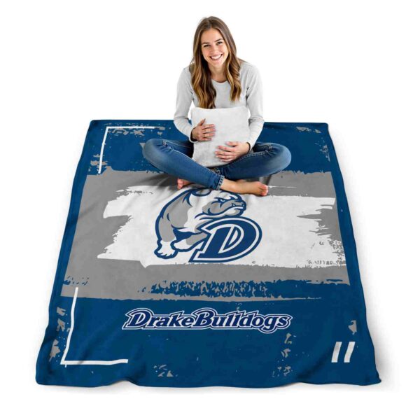 customized drake bulldogs paint strokes blue white blanket high quality