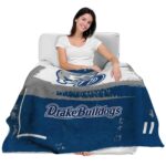 customized drake bulldogs paint strokes blue white blanket latest model